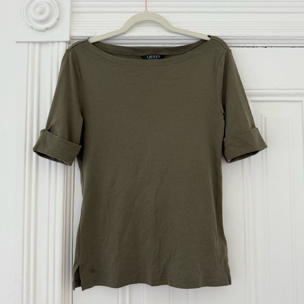 Ralph Lauren Olive Green Long Sleeve Tee